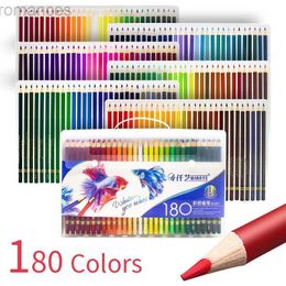 Pencils CHENYU 48/180 Professional Oil Paint Pencil Set Watercolor Painting Pencil Wooden Color Pencil for Children d240510