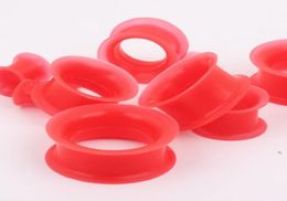 Body Jewellery F30 48pcslot mix 12 size fashion silicone ear plug gauge double flared flesh tunnel6469601