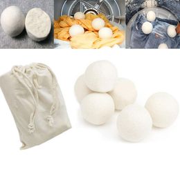 6pcsLot Wool Dryer Balls Reduce Wrinkles Reusable Natural Fabric Softener Anti Static Large Felted Organic Wool Clothes Dryer Bal5184803