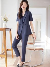 Women's Two Piece Pants Fashionable Professional Womens Spring And Summer Short-sleeved Suit Unique Temperament Makes You Stand Out