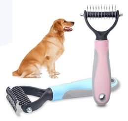 Pet Dogs Hair Removal Comb Cat Dog Fur Trimming Dematting Deshedding Brush Pet Grooming Tool Matted Long Hair Curly Comb BH2297 TQ8341576