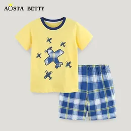 Clothing Sets Summer Boys T-shirt Shorts Two-piece Children's Cotton Tracksuit EuropeAn-American Style Cartoon Printed Set