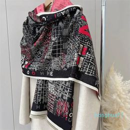 Scarves Winter Brand Letter Embroidery Hand Hemming Cashmere Scarves Women Designer Twill Fabric Shawl Scarf Comfort Keep Warm Scarfs Fashion Accessory Size