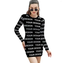 Casual Dresses Add Design Customised Dress Women Custom Made Your Image Street Fashion Bodycon Long Sleeve Elegant Print Vestido