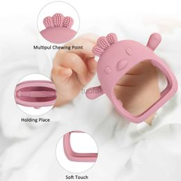 Teethers Toys Baby teeth chicken gloves teeth silicone anti food hands plush sticks massage glue baby anti bite teeth baby accessories d240509