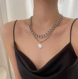 Luxury designer Jewellery Punk Retro Portrait of Exaggerated Thick Necklace Double Personality Hiphop Neck Short Jewerly29518214107
