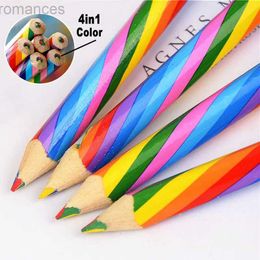 Pencils 4-color/set HB Colour pencil 4-color integrated core creative Colour wooden pencil childrens art painting stationery tool d240510