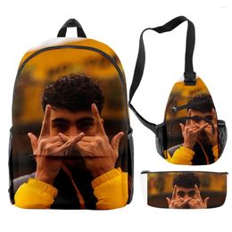 Backpack Creative Fashion Funny Inoxtag 3D Print 3pcs/Set Pupil School Bags Trendy Travel Laptop Chest Bag Pencil Case