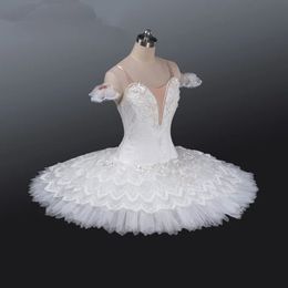 Professional Little Swan Ballet Dress for Children ballerina tutu child Kids Professional Ballet Tutu Pancake Costume 240509