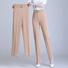 Women's Pants 2024 Classic High Waist Stretch Women Office Lady Harem Business Casual With Pockets Diamonds Trousers L275