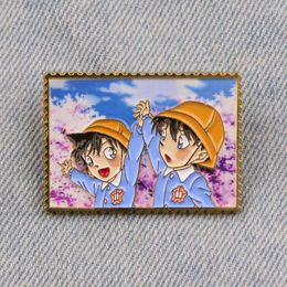 Brooches Detective Couple Anime Badge Enamel Pins Lapel Pin Brooch Gifts For Fans Friend Bags Backpacks Cute Fashion Decoration