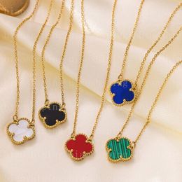 Vanclef Necklace Clover Designer Jewellery Pendant Necklaces for Women Gold Diamond Flower Four Leaf Luxury 925 Sterling Silver