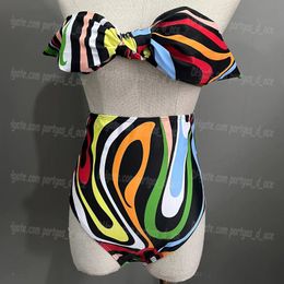 Letter Women Beach Bra Briefs Bikinis Colorful Designer Sporty Underwear Swimsuit Summer Sexy Split Padded Bathing Suits Lady Bathing Suits