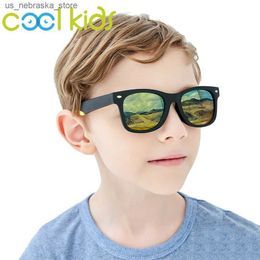 Sunglasses COOL Childrens Flexible UV Protection Boys and Girls Baby Glasses Coating Lens TR90 400 UV400 Q240410