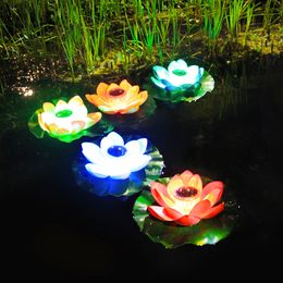 Outdoor Waterproof Pond Water Float Light Solar Energy Lotus Lamp Solar Garden Lamp Villa Courtyard Wish Lotus Lamp