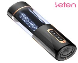 Leten Male Masturbator for Man Bluetooth Interact with Phone Automatic Thrust Vibrator Real Vagina Pussy Adult Sex Toys for Men2344505