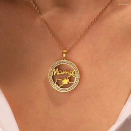 Chains Stainless Steel Necklaces Fresh Geometric Circle Pendant Chain Necklace Korean Fashion For Women Jewellery Banquet Gifts