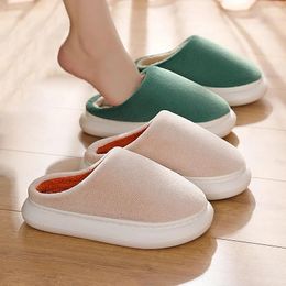 Slippers Women Winter Indoor Home Lovers Platform Shoes EVA Sole Soft Plush Slipper Female Keep Warm Male Floor