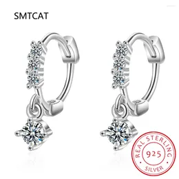 Hoop Earrings 2024 Trend Moissanite Dangle Huggie Earring 925 Sterling Silver Hoops Woman Original Jewellery For Girls
