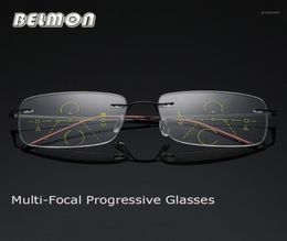 Sunglasses Belmon MultiFocal Progressive Reading Glasses Men Women Rimless Presbyopic Male Diopter Eyeglasses 1015202537598213