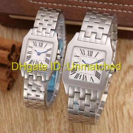 New luxury mens watches Roman numeral square couple battery quartz watches fashion style stainless steel sports womens wristwatch 219c