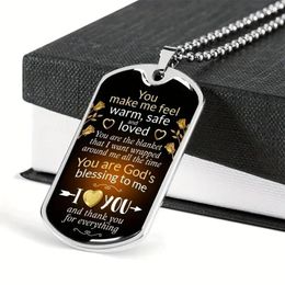 Pendant Necklaces Stainless Steel Dog Tag Necklace Thanksgiving Day Anniversary Party Birthday Gifts For Teenagers