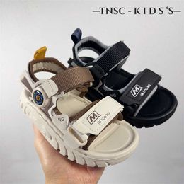 Sandals Childrens Shoes 2024 Summer New Beach Fashion Middle and Big School Open Toe H240510