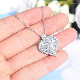 Pendants Fshion Heart Cubic Zirconia Charm Women Necklace Love Birthday Gift Formal Occasion Party Dazzling Pendent Jewellery