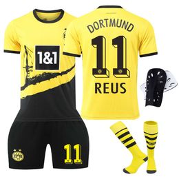 Soccer Sets/Tracksuits Mens Tracksuits 2324 Dortmund Home 11 Royce Soccer Jersey 9 Alai 22 Bellingham Kids Jersey Set