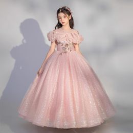 2024 Children Princess Flower Girl Dresses pearls beaded sequined bling communion dress girls pageant Gowns Little Girl Party Dress Prom Evening Birthday Dresses