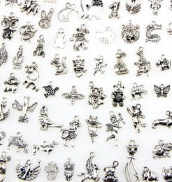 Assorted 100 Designs Animal Charms Cat Pig Bear Bird Horse Dog Squirrel Ox... Pendants For DIY Necklace Bracelet Jewelry Making8454301