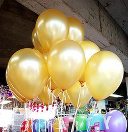 Gold Helium Thickening Balloons Pearl Latex Happy Birthday Wedding Party Decoraiton 100pcsbag 18g 10inch 1438721