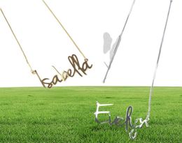 Fashion Personalized Carrie Style Name Pendant Necklace For Women Gold Custom Any Name Chain Choker Stainless Steel Jewelry Gift Y9200938