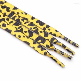 Shoe Parts Leopard Individual 7mm Polyester Double Hollow Flat Printed Classic Laces Sublimated Heat Transfer Shoelace Shoestrings