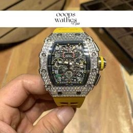 Data de relógio de luxo Business Leisure Mens Automático cronógrafo mecânico Full Sky Star Star Diamante Inclado Tendência Personalidade Atmosfera