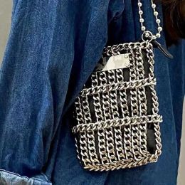 Design Chain designer bags Mobile Phone Bag Concave Shape Asexual Dark Wind Diagonal Bag Single Shoulder Armpit Bag