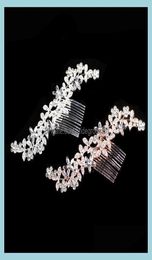 Headpieces Wedding Accessories Party Events Bridal Tiaras Stunning Fine Comb Jewellery Gold Rose And Siery Hairpin For Bride Drop De6717299