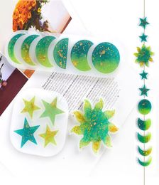 DIY Epoxy Resin Silicone Mould Moon Star Sun Moulds Manual Ornament Pendant White Mould Transparent 2 5hj G27520306