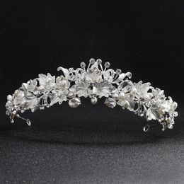 Evening Party Accessories Brand Silver Handmade New Bridal Wedding Crystal Rhinestone Hair Headband Headpiece Crown Tiara Prom Pageant 302P