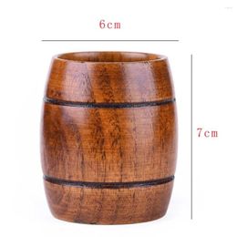 Mugs Barrel Shape Wooden Big Belly Cups Handmade Natural Wood Beer Tea Coffee Milk Water Cup Kitchen Bar Drinkware Drop