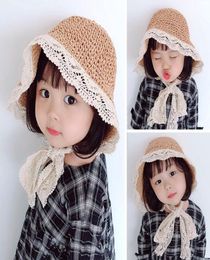 Lace children039s straw hat adjustable strap in summer 2021 Baby Beach Hat Baby Hat5450973
