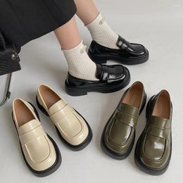 Casual Shoes Women's British Fashion Retro Spring 2024 Student's Temperament Increases Foot Leather Flats Women