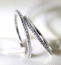 One Piece 100 Original 925 Sterling Silver Slender Ring Full CZ Zircon Rings For Women Engagement Fashion Jewellery Gift Acces6783606