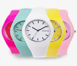 Men watch Women Cream Colour Ultrathin Fashion Gift Silicone Strap Leisure Watch Geneva Sport Wristwatch Womens Jelly Watches9949340