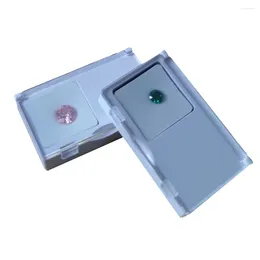 Jewelry Pouches Acrylic Gems Storage Box Gemstone Display Case Rhinestone Gift Packaging Diamond Stone Carrying Wholesale 10Pcs