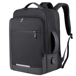 School Bags Men's Expandable Backpack Large Capacity Business Commuting Bag Boarding Cabin Laptop Waterproof