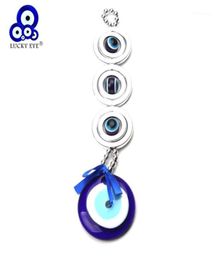 LUCKY EYE Blue Turkish Evil Eye Pendant Wall Hanging Silver Colour Bead Gifts Decorations for Car Office Home Living Room EY136619997438