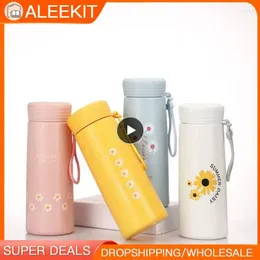 Water Bottles Glass Bottle Creative Cute Stainless Steel Daisy Wholesale Taza Tumbler Leakproof Drinkware Cup Fashion Coffee