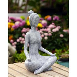 Goodeco Zen Lady Garden Outdoor Statue - Resin Collectible Figurines for Home Decor Accents & Shelf Decoration, Great Gift Ideas, 11.4 Inches (grey)