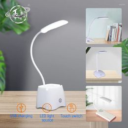 Table Lamps Led Rechargeable Eye Desk Lamp Dc 5v Study Reading Usb Dormitory Multi-Function Pen Holder Bendable